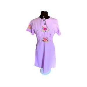 Vintage 70s lavender poly dress
